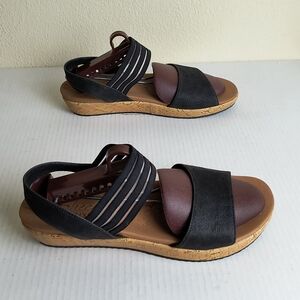 Skechers Brie 10 Low Profile Black Casual Ankle Strap Sandals
